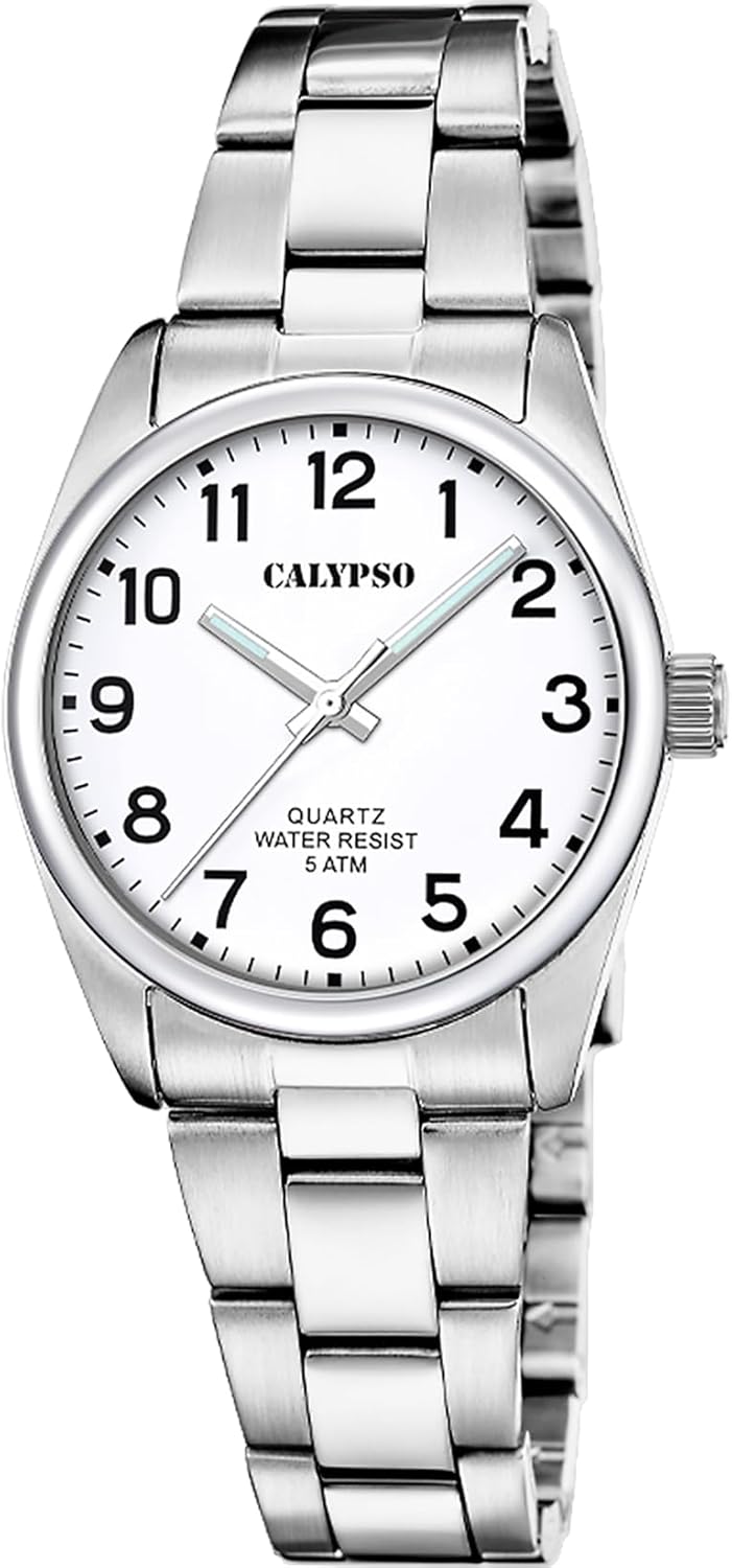 CALYPSO Reloj Mujer K5863/1 Basic Caja de Acero Inoxidable 316l Plateado