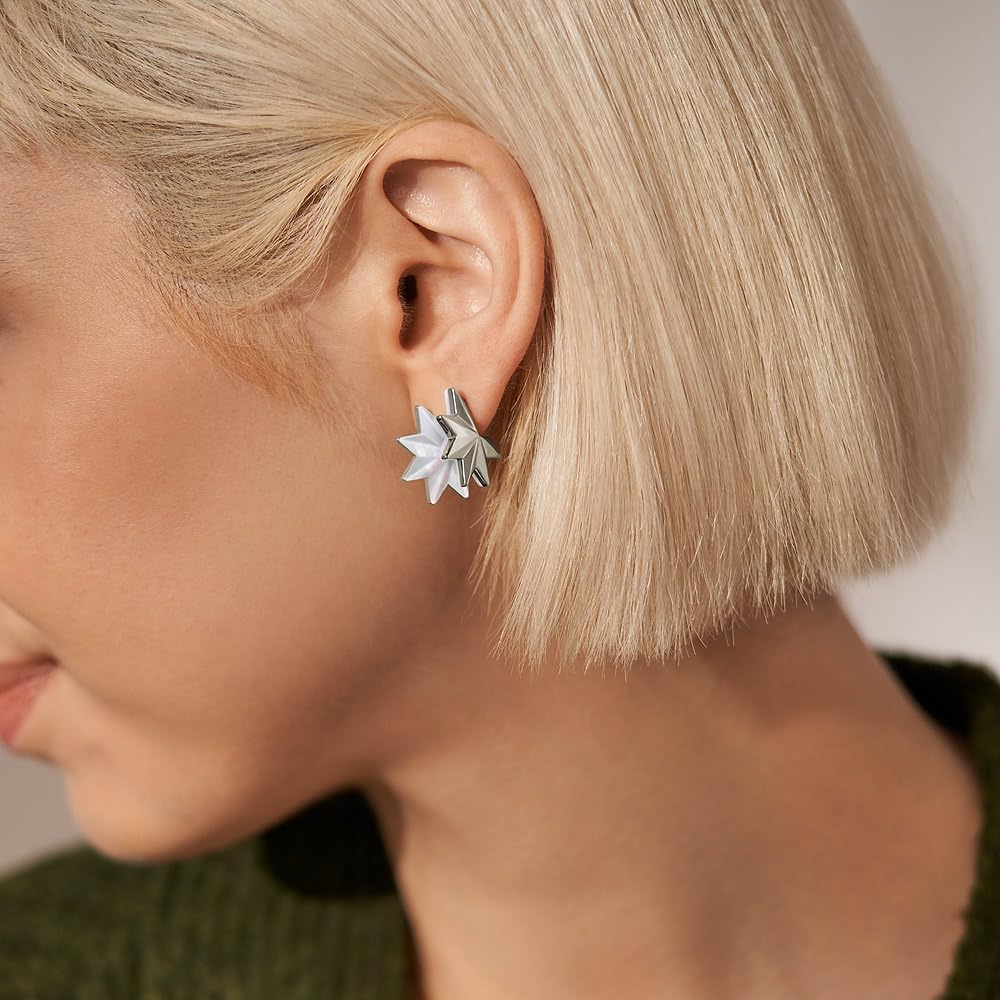 Skagen Pendientes para mujer en acero inoxidable o semipreciosos en tono plateado con cierre de poste