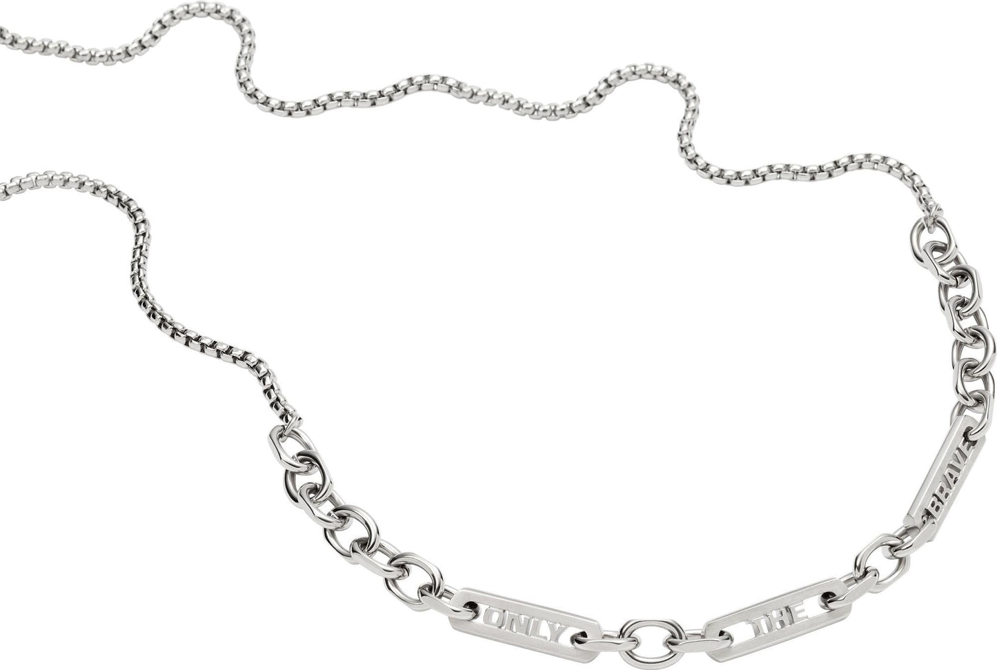 Diesel Collar de cadena para hombre en acero inoxidable con cierre de langosta