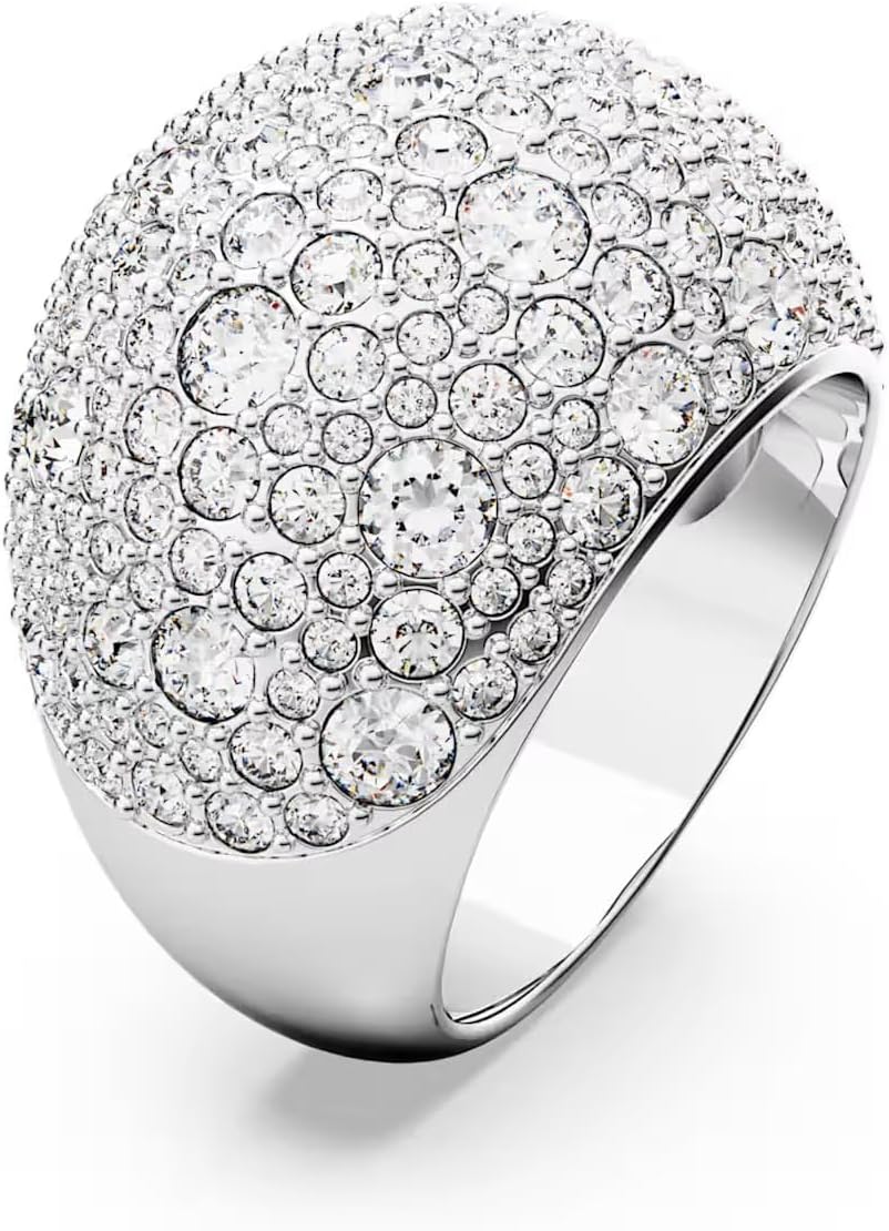 Swarovski Sublima Luna - Anillo de cóctel de luna chapado en rodio para mujer, talla 50, blanco, talla única, cristal, sin piedra preciosa, talla única, Cristal, Sin piedras preciosas