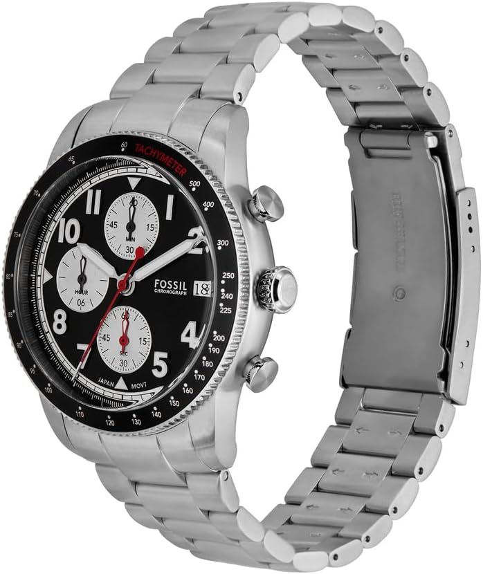 Fossil Reloj Analógico para Hombres de Cuarzo con Correa en Acero Inoxidable FS6045
