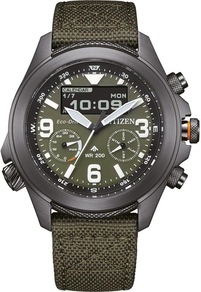 Citizen Reloj Análogico-Digital para Hombre de Cuarzo con Correa en Tela JV1005-02W