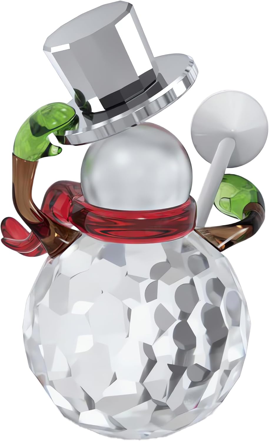 Swarovski Holiday Cheers Muñeco de Nieve Dulcis, Detalles Verdes, Rojos y Metálicos