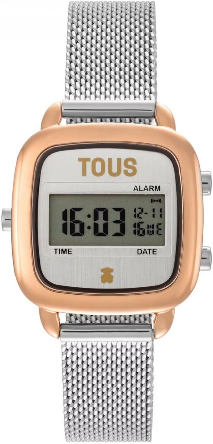 TOUS Reloj Digital Bicolor con Brazalete de Acero D-Logo Mini