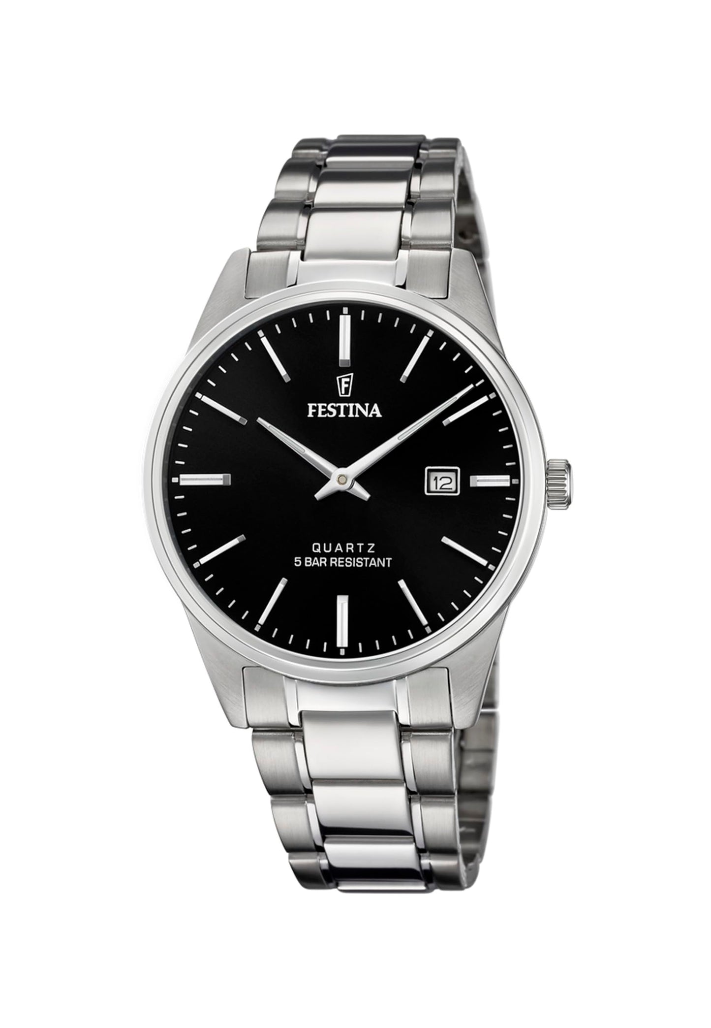 Festina Reloj Hombre Acero Clasico Caja de Acero Inoxidable Correa de Acero Inoxidable Plateado
