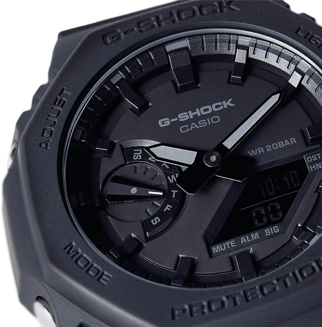 Casio Reloj Cuarzo Hombre 45.40mm con dial Análogico-Digital Negro y Correa de Plastic/Resin Strap Negro GA-2100-1A1ER