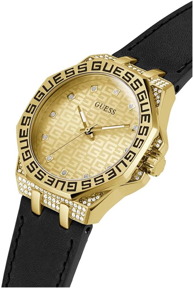 Guess Ladies 38mm Watch - Brown Strap Rose Gold Dial Rose Gold Tone Case