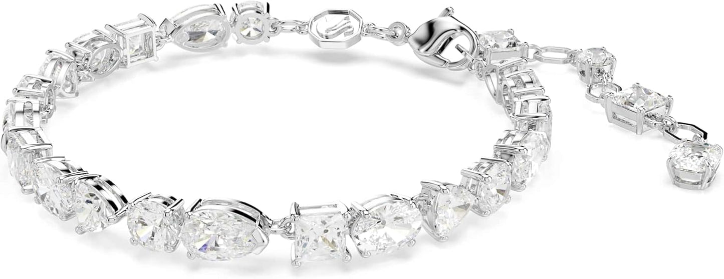 Swarovski Pulsera Mesmera, Tallas mixtas, Blanca, Baño de rodio
