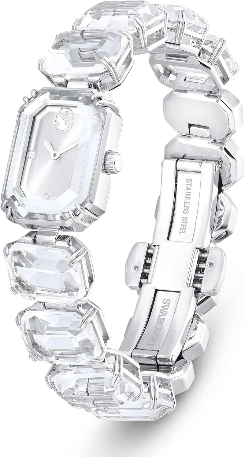 Swarovski Reloj, Pulsera de Talla Octogonal, Blanco, Acero Inoxidable