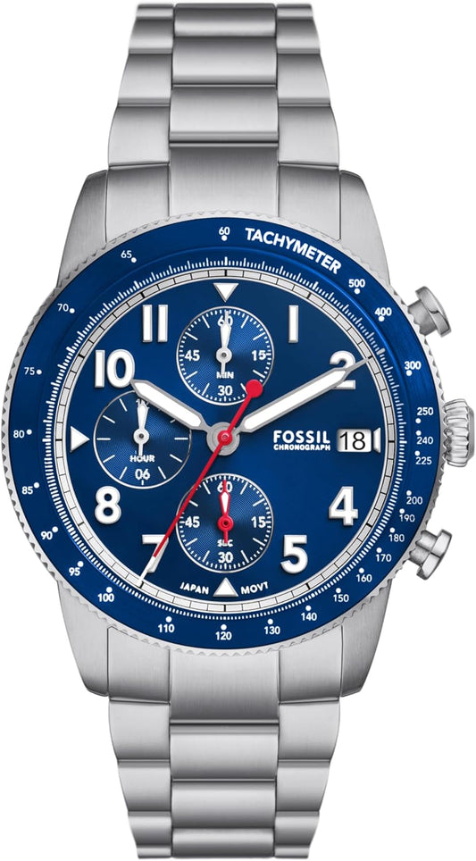 FOSSIL Reloj Analógico para Hombres de Cuarzo con Correa en Acero Inoxidable FS6047