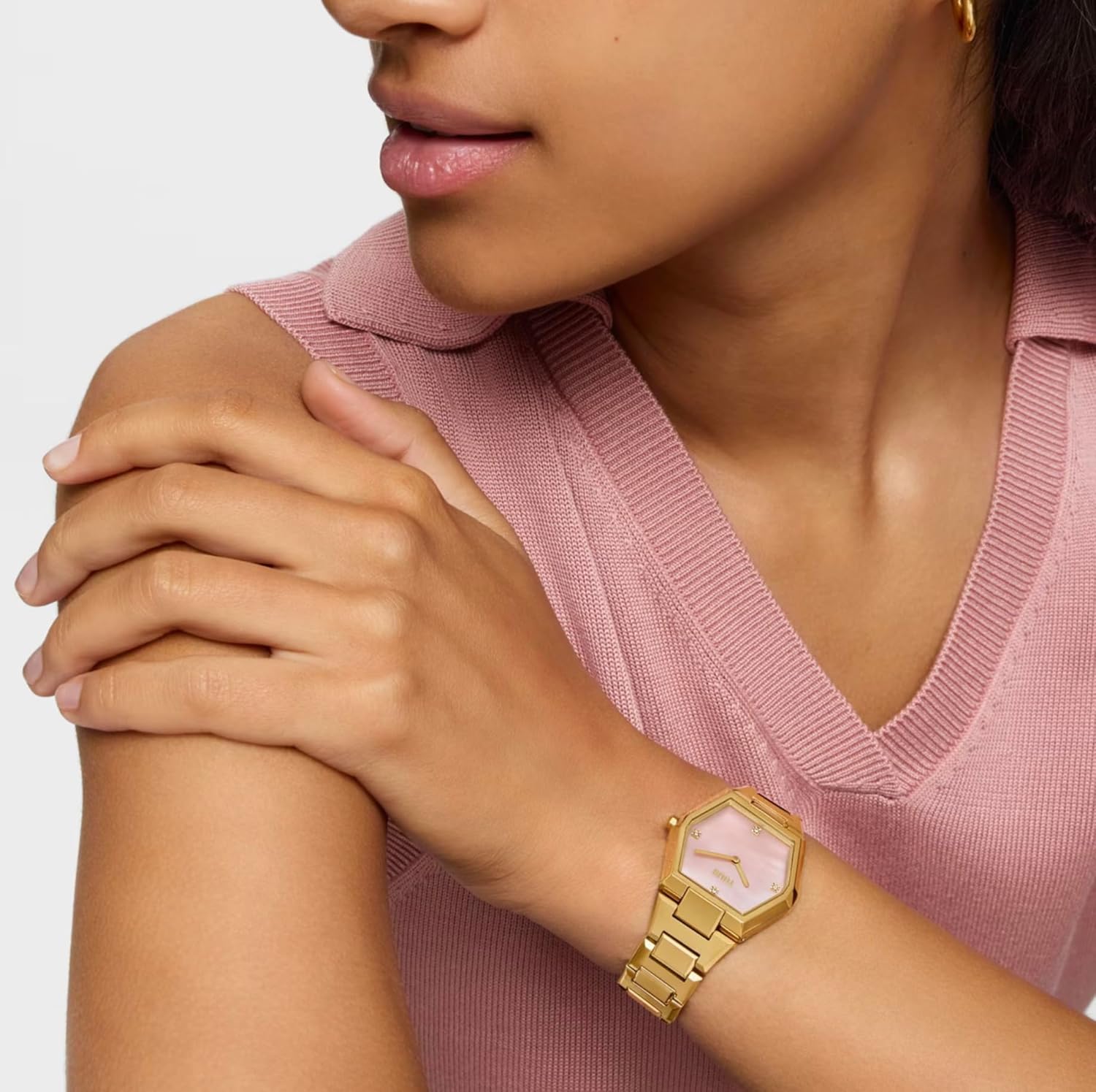TOUS Reloj analógico con Brazalete de Acero y Esfera de nácar Karat