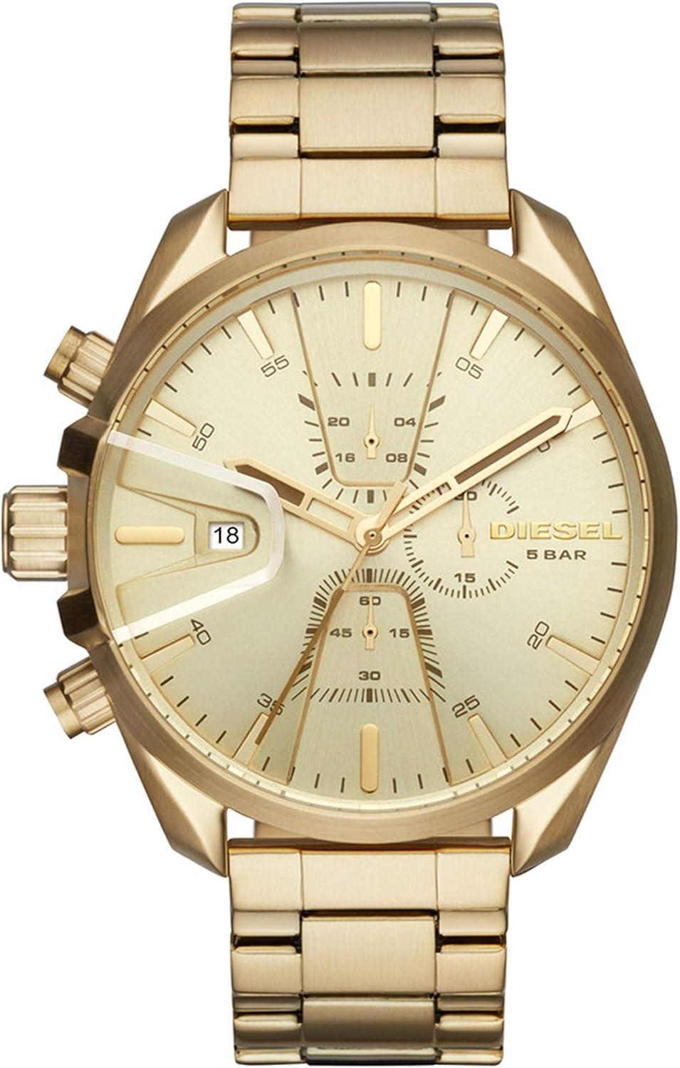 Diesel Reloj MS9 para Hombre, Movimiento cronógrafo de Cuarzo con Correa de Piel, Silicona o Acero Inoxidable