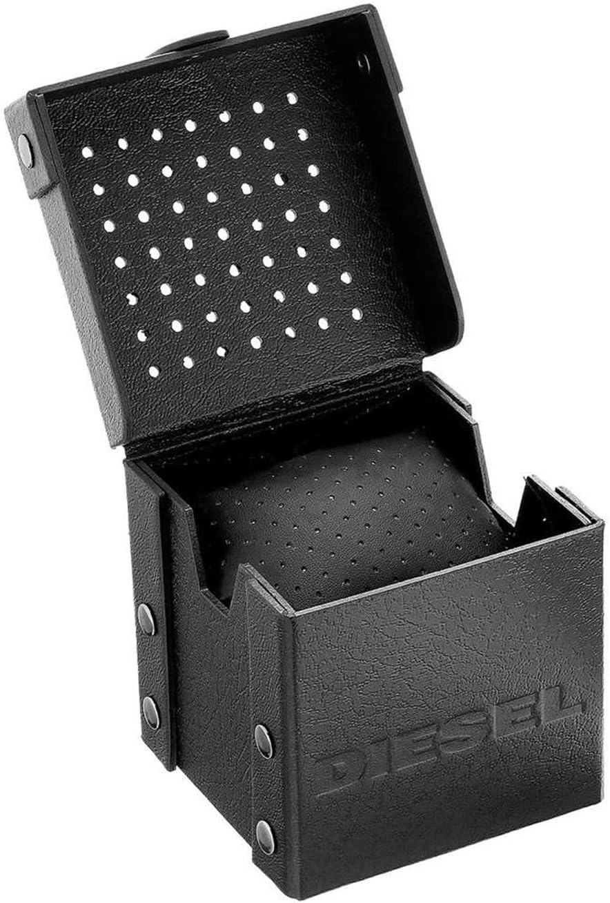 Diesel Reloj MS9 para Hombre, Movimiento cronógrafo de Cuarzo con Correa de Piel, Silicona o Acero Inoxidable