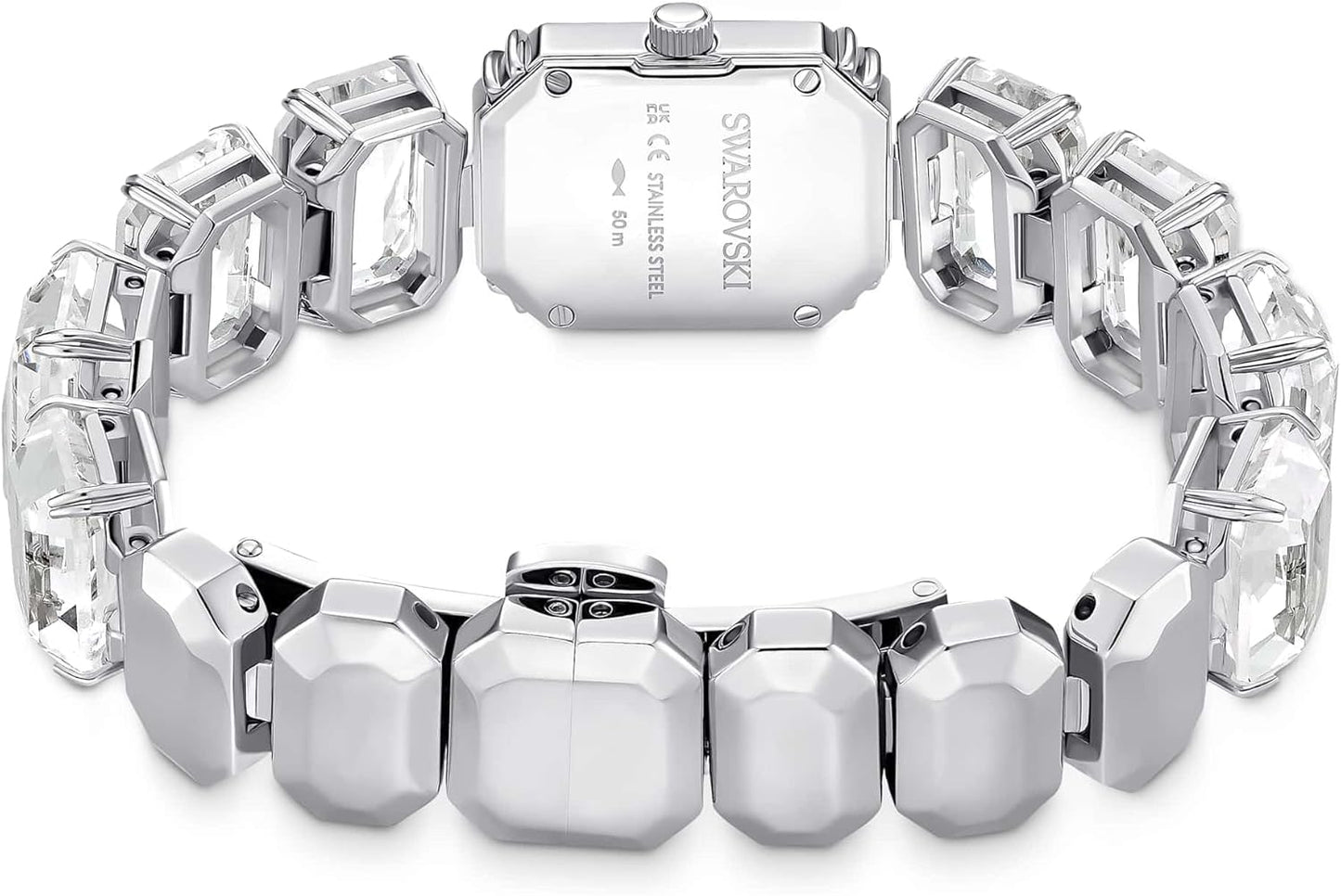 Swarovski Reloj, Pulsera de Talla Octogonal, Blanco, Acero Inoxidable
