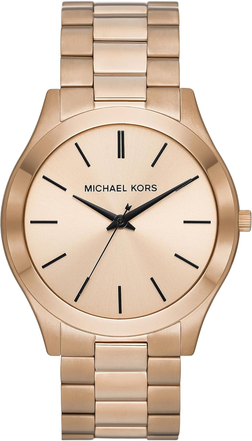 Michael Kors MK9122 - Slim Runway - Reloj de Acero Inoxidable de Tres manecillas en Tono Beige Dorado