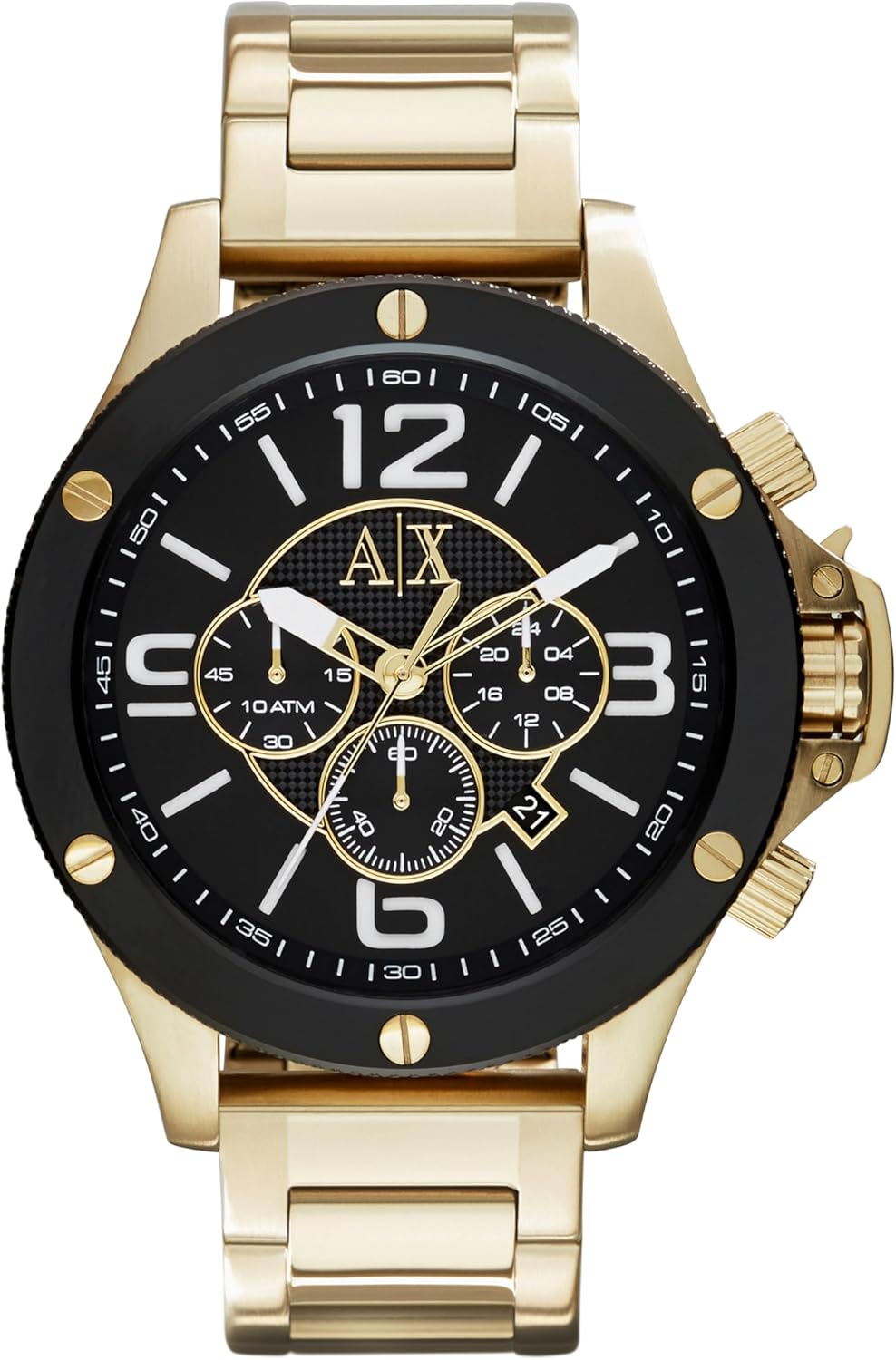 Armani Exchange Reloj Hombre, Movimiento cronógrafo, caja 48mm Acero Inoxidable Dorado con correa Acero Inoxidable, AX1511