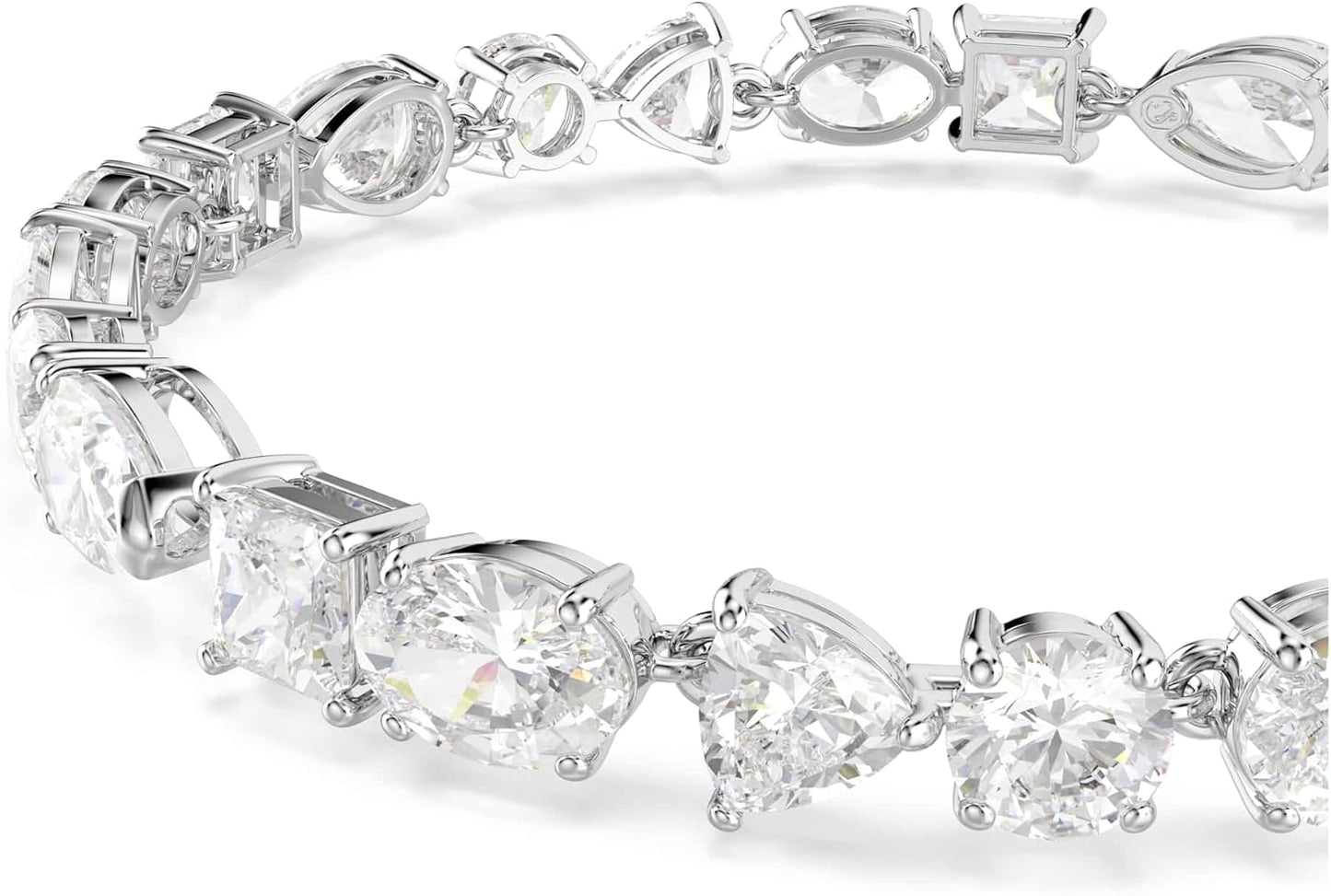 Swarovski Pulsera Mesmera, Tallas mixtas, Blanca, Baño de rodio
