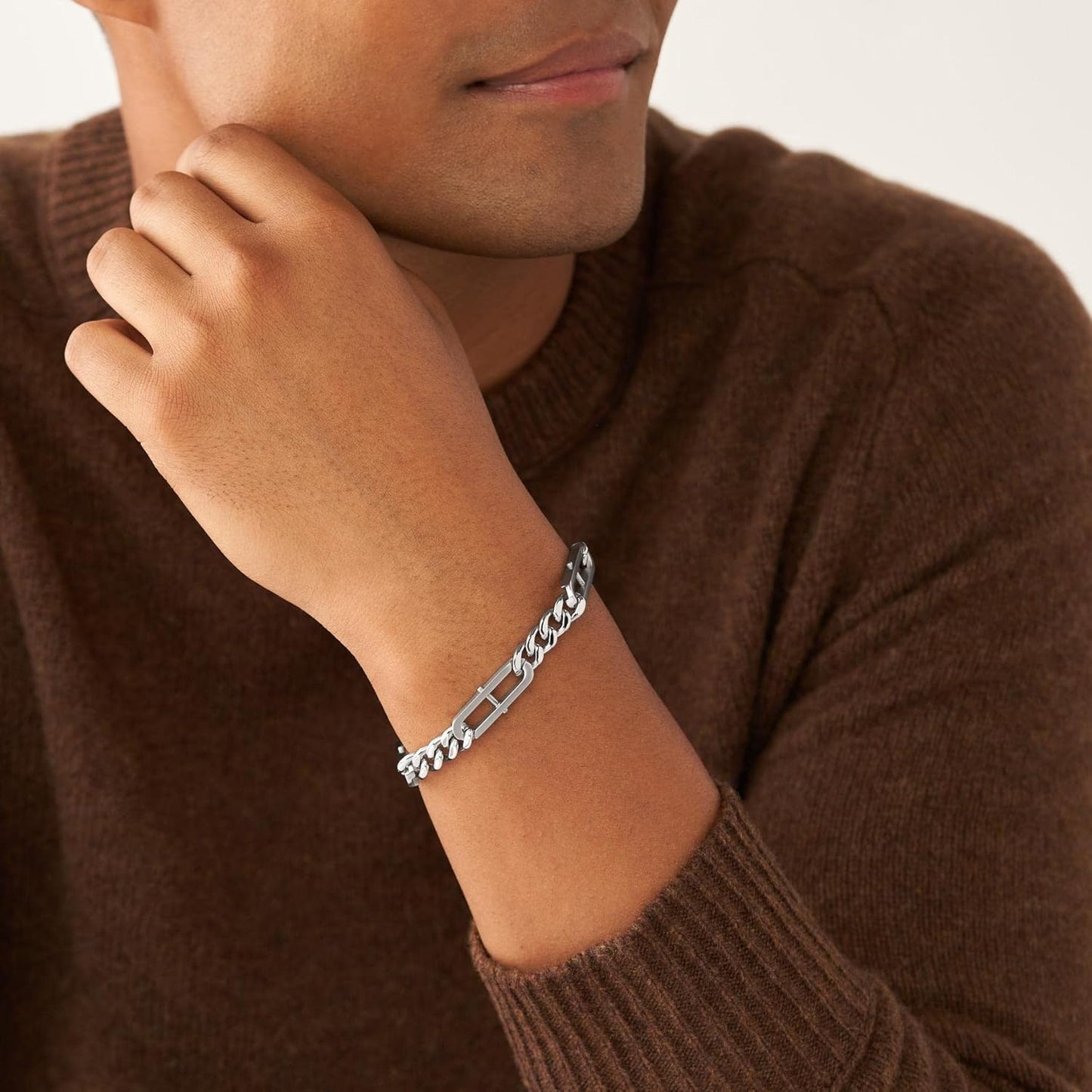 FOSSIL Heritage Pulsera de Acero para Hombre con Cierre de Langosta o Desplegable