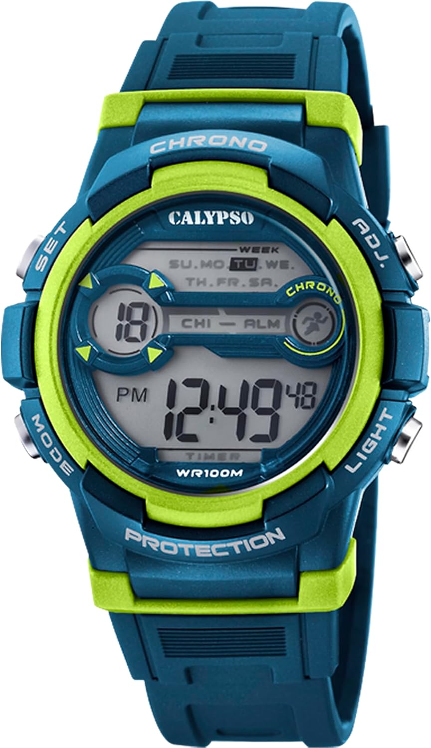 CALYPSO Reloj Infantil K5808/3 Digital Crush Caja de Caucho Multi Correa de Caucho Azul