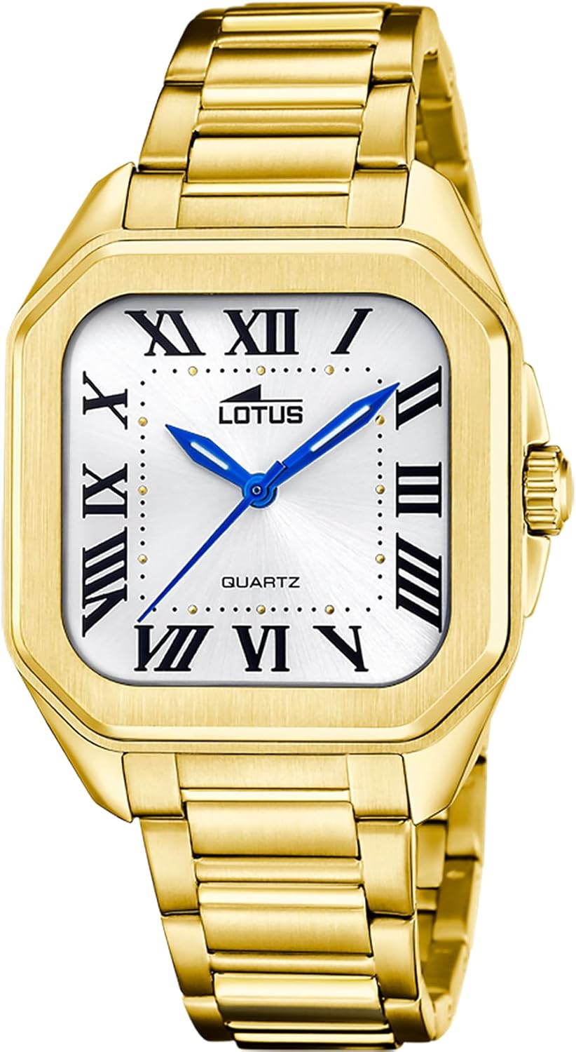 Lotus Reloj Mujer 18970/1 Square Series Caja de Acero Inoxidable 316l Dorado Correa de Acero Inoxidable 316l Dorado
