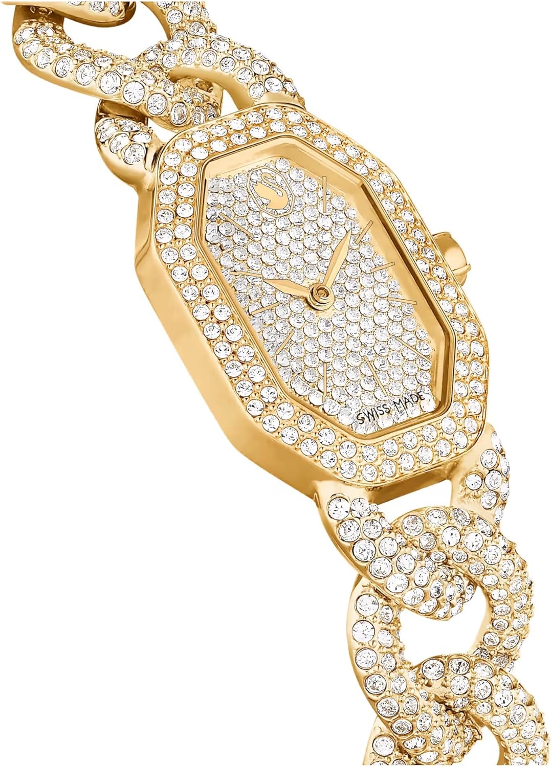 Swarovski Dextera Reloj de cadena hecho en Suiza, pulsera de cristal, tono dorado, acabado dorado 5668854, dorado, dorado, Lujoso