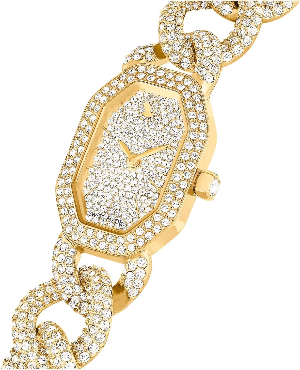 Swarovski Dextera Reloj de cadena hecho en Suiza, pulsera de cristal, tono dorado, acabado dorado 5668854, dorado, dorado, Lujoso