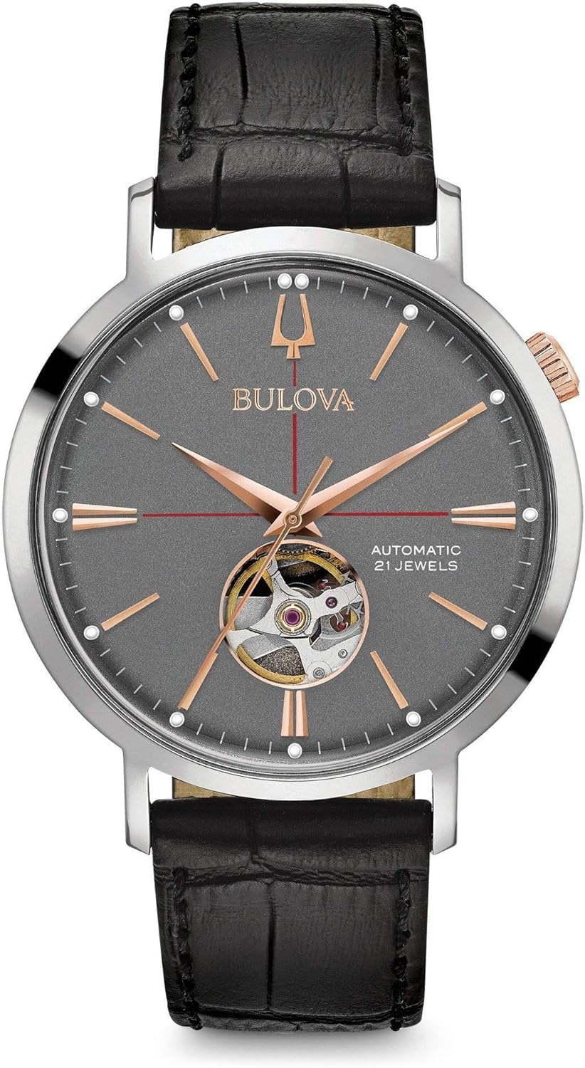 Bulova Reloj Analógico con Correa en Cuero 98A187