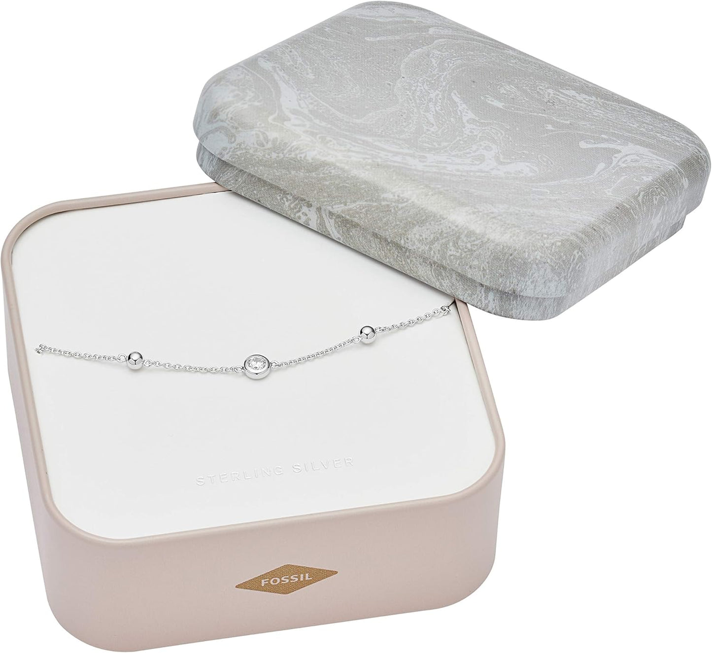 Estuche Elliott con pulsera de plata de ley con brillantes