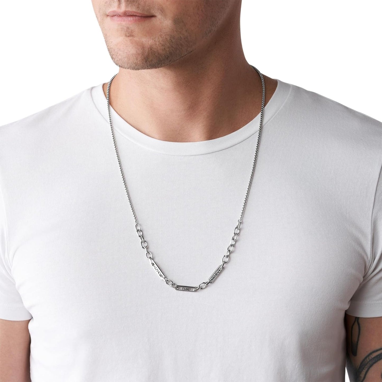 Diesel Collar de cadena para hombre en acero inoxidable con cierre de langosta