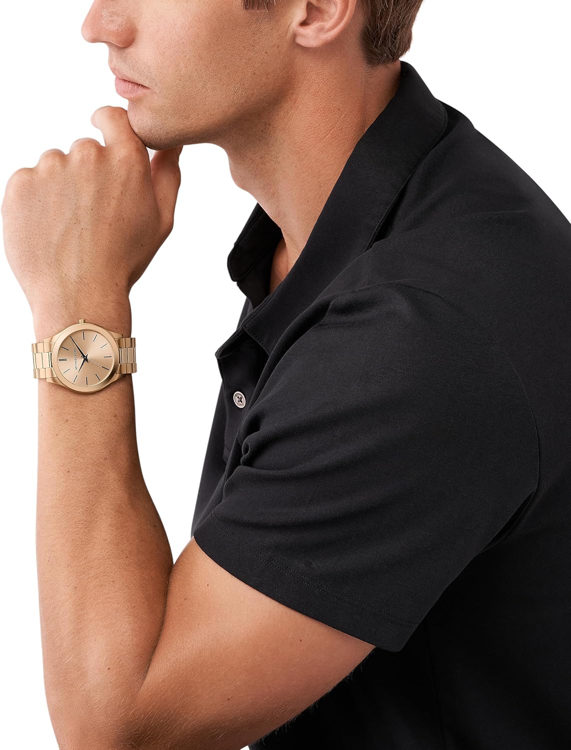 Michael Kors MK9122 - Slim Runway - Reloj de Acero Inoxidable de Tres manecillas en Tono Beige Dorado