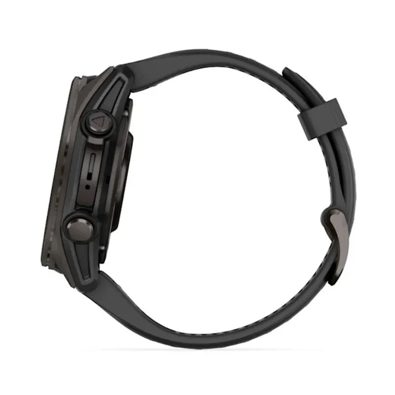 Garmin Reloj para hombre FENIX 8 43mm Zafiro Amoled Titanio con revestimiento de DLC con correa de silicona negra/gris ref: 010-02903-21