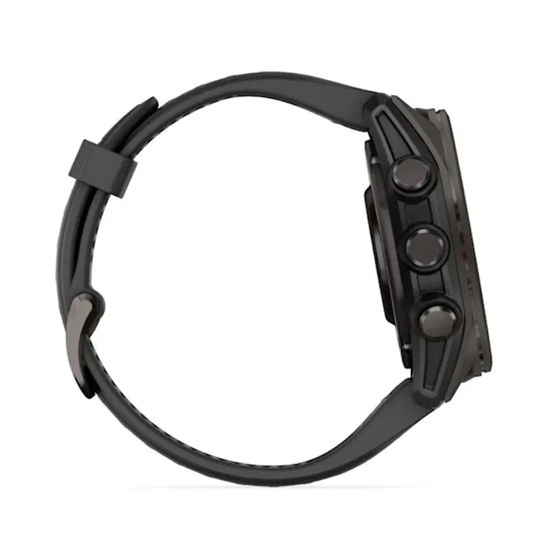 Garmin Reloj para hombre FENIX 8 43mm Zafiro Amoled Titanio con revestimiento de DLC con correa de silicona negra/gris ref: 010-02903-21