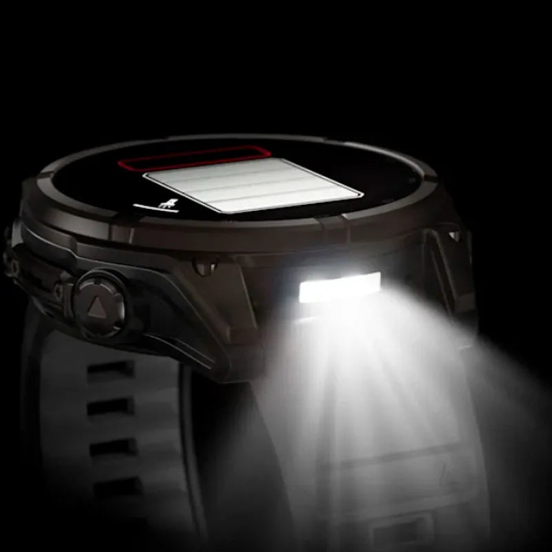 Garmin Reloj para hombre FENIX 8 47mm Zafiro Solar TFT Titanio con revestimiento de DLC con correa de silicona negra/gris  ref: 010-02906-11