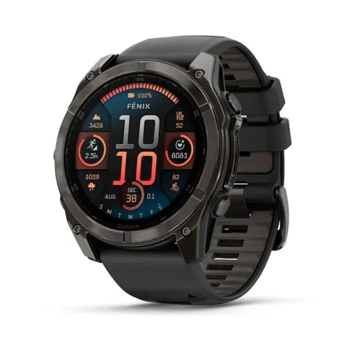 Garmin Reloj para hombre FENIX 8 51mm Zafiro Amoled DLC de color gris carbón con correa de silicona negra ref: 010-02905-21