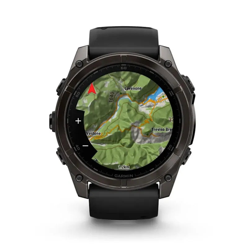 Garmin Reloj para hombre FENIX 8 51mm Zafiro Amoled DLC de color gris carbón con correa de silicona negra ref: 010-02905-21