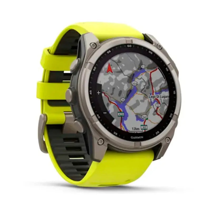 Garmin Reloj para hombre FENIX 8 51mm Zafiro Solar TFT Titanio con correa de silicona amarilla ref: 010-02907-21