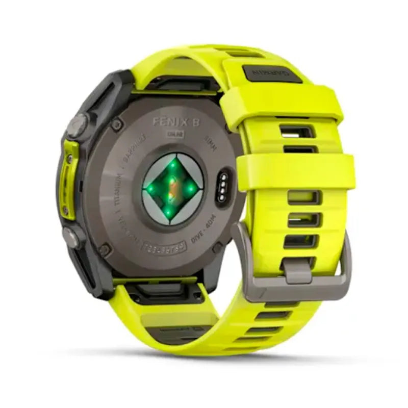 Garmin Reloj para hombre FENIX 8 51mm Zafiro Solar TFT Titanio con correa de silicona amarilla ref: 010-02907-21