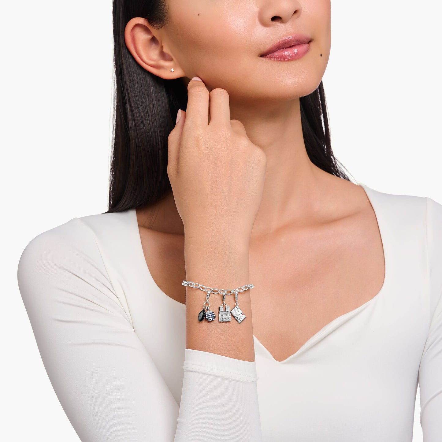 Thomas Sabo Charm boina y camiseta a rayas 2083-664-7