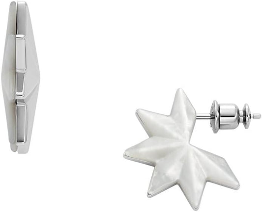 Skagen Pendientes para mujer en acero inoxidable o semipreciosos en tono plateado con cierre de poste