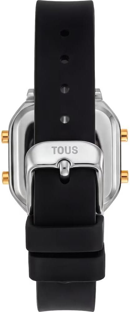 TOUS XPRESURSLF Digital Watch Silicone Strap with Case and Buckle Stainless Steel IPG
