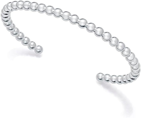 Viceroy Pulsera Fashion Mujer 14319P01000 – Acero Chapado en Plata 999, Diseño de Bolas Fino, Colección Laura Escanes