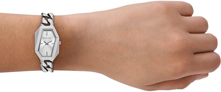 Michael Kors Reloj para mujer MK4879 plateado con esfera hexagonal