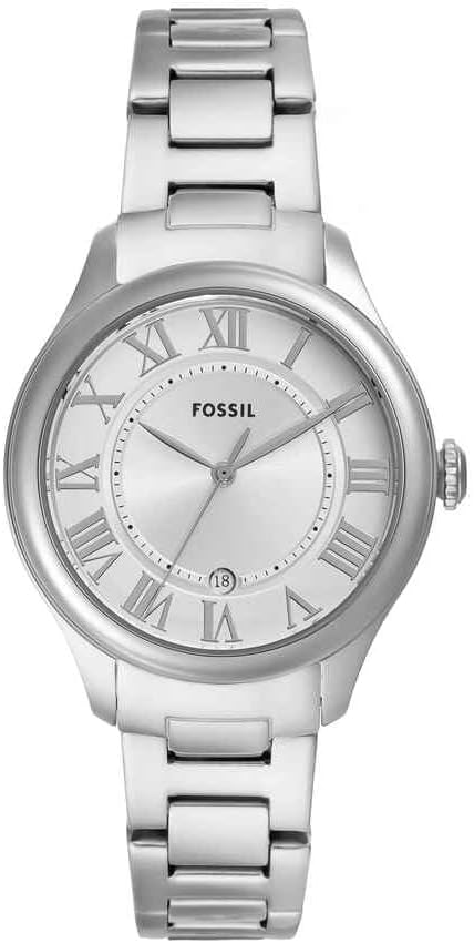 Fossil Gilmore Reloj Mujer, Movimiento de Cuarzo Tres Agujas Fecha con Correa de Acero Inoxidable o Cuero ES5393