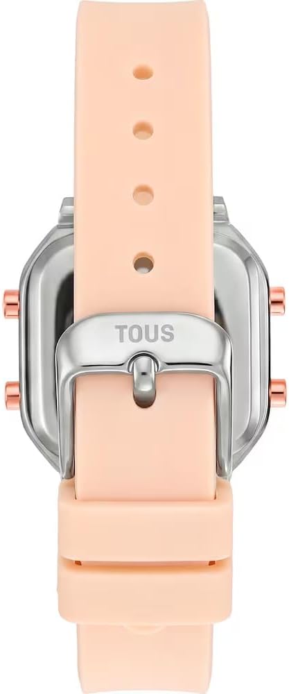 TOUS XPRESURSLF Digital Watch Silicone Strap with Case and Buckle Stainless Steel IPG