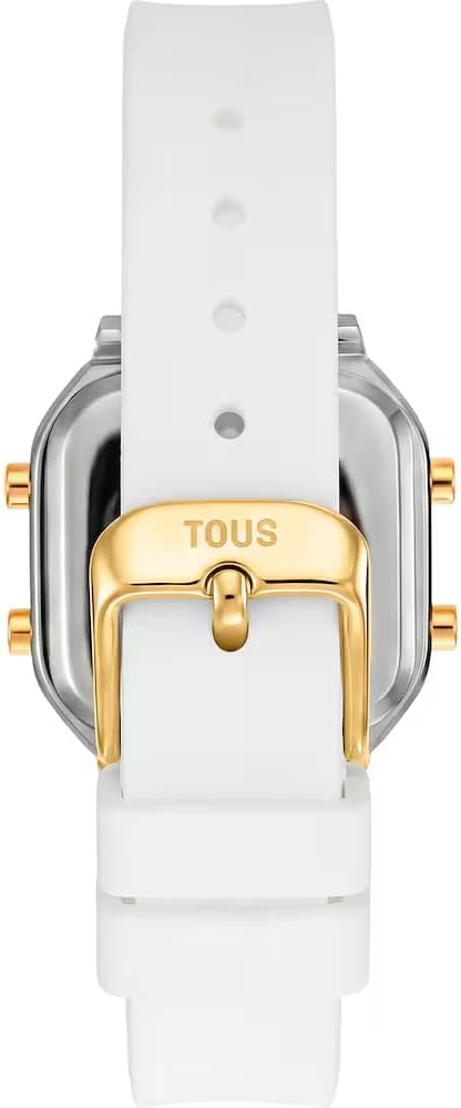 TOUS XPRESURSLF Digital Watch Silicone Strap with Case and Buckle Stainless Steel IPG