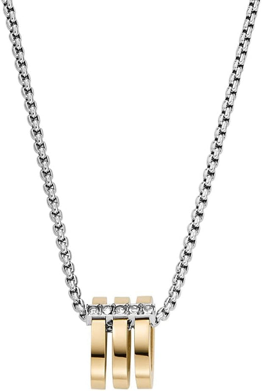 Skagen Collar Para Mujer Kariana, Length: 457.2mm+70mm, Width: 6.8mm, Height: 9.2mm Collar De Acero Inoxidable En 2 Tonos, SKJ1676998