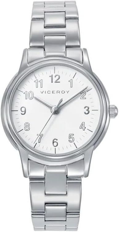 Viceroy Reloj Niña Acero y Esfera Blanca con Pulsera de Cordon de Regalo 401286-04