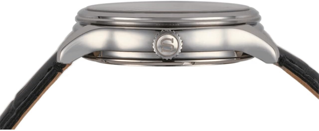 Seiko Presage SSA421J1 - Reloj automático de piel de zafiro con corazón abierto, diseño de jardín zen japonés, color azul "Sakura by Night", Azul, Asiático moderno