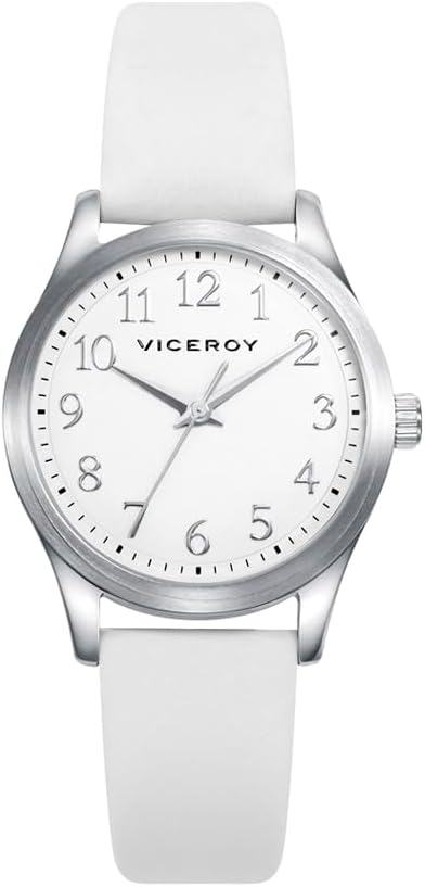 Viceroy 41130-05 Reloj Niña Blanco - Informal 28MM, Cuarzo Analógico, Pulsera Rosa