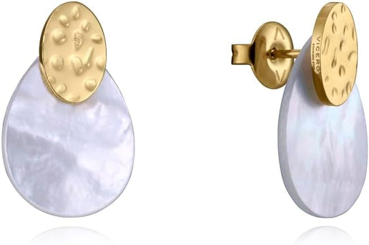 VICEROY - Pendientes Viceroy Fashion de acero e ip dorado y madreperla para mujer - 14079E01012